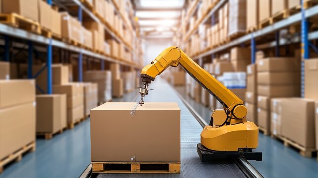 Logistics center with automated storage and retrieval systems