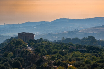 sunset in the valley of the temples agrigento