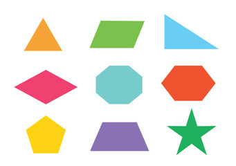 Geometric shape for mathematic, colorful icon, vector illustration.