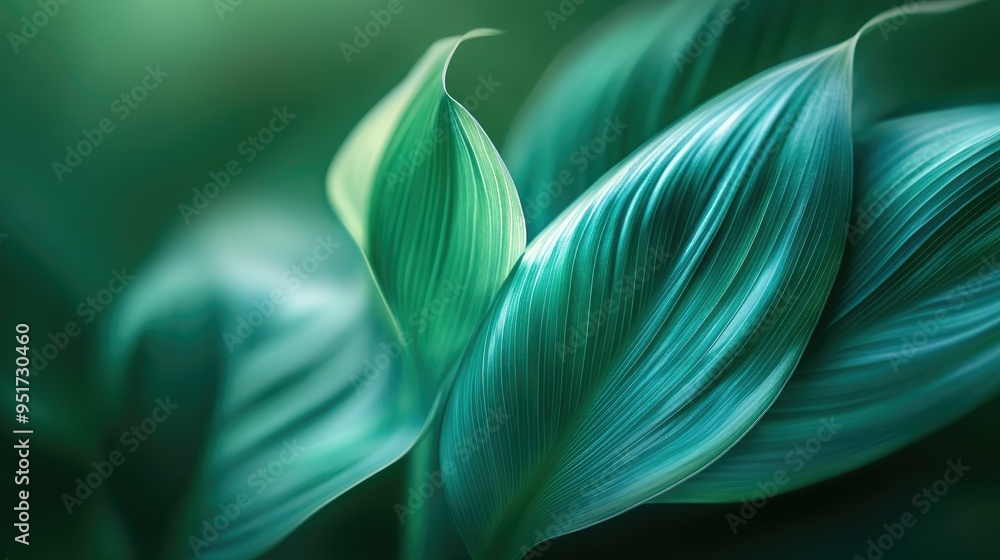 Poster whimsical leaf shapes in dynamic composition