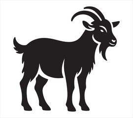Obraz premium Vector Silhouette Illustration of Goat Set