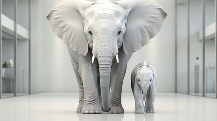 Elephant with baby elephant photo