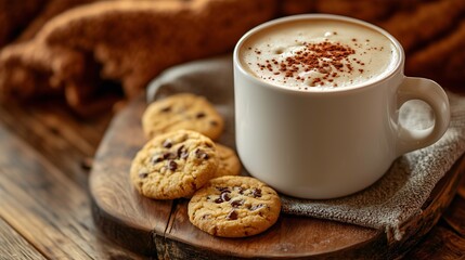 pumpkin spiced latte with cookies