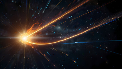 Obraz premium Abstract representation of a meteor traveling through space