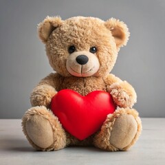 Obraz premium a cute, fluffy teddy bear sitting upright. The teddy bear is light brown in color and has a friendly expression with black eyes and a small black nose