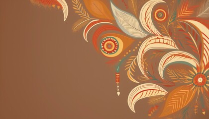 Obraz premium 羽のあるアクセサリーのシンプルなイラスト