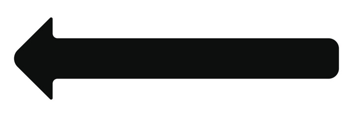 Obraz premium Black arrow pointing left. Arrow shape element. Long black arrow. Arrow vector. Eps 10.