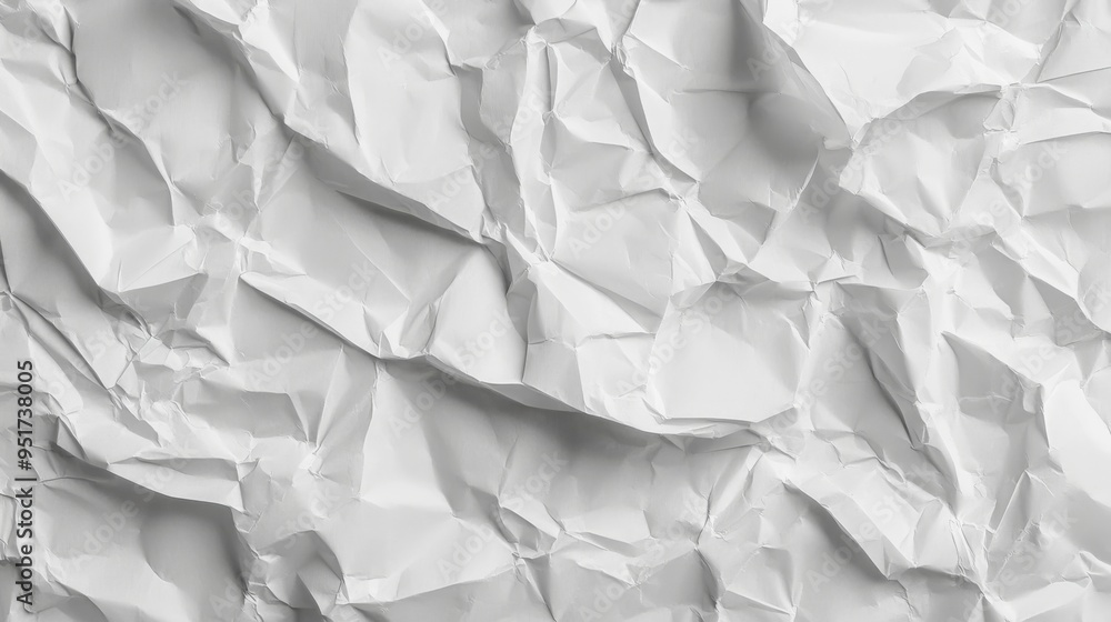 Poster paper crumpled texture pattern overlay on white background