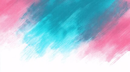 A vibrant abstract background with bold pink and teal brush strokes blending together.