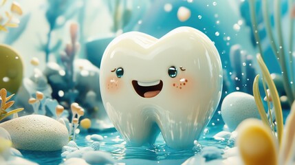 Happy Tooth in a Underwater World