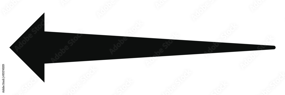Aufkleber black arrow pointing left. arrow shape element. long black arrow. arrow vector. eps 10.