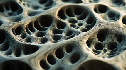 Abstract Wooden Surface with Circular Depressions