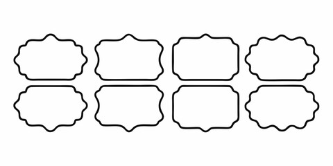 Obraz premium Set of rectangle frames with wavy edge on white background