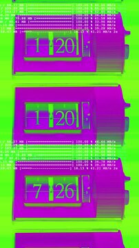 Retro analogue flip clock in stop motion in vertical 