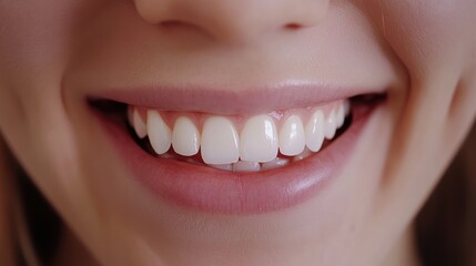 Obraz premium Close-up of a Smiling Person's Mouth