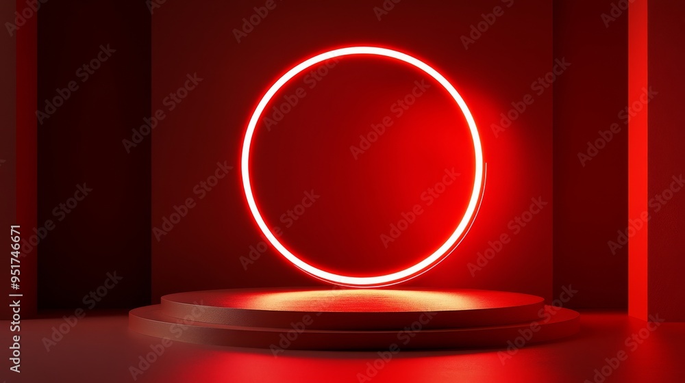 Poster a podium background with an abstract light display mounted on an abstract stand. a podium platform r