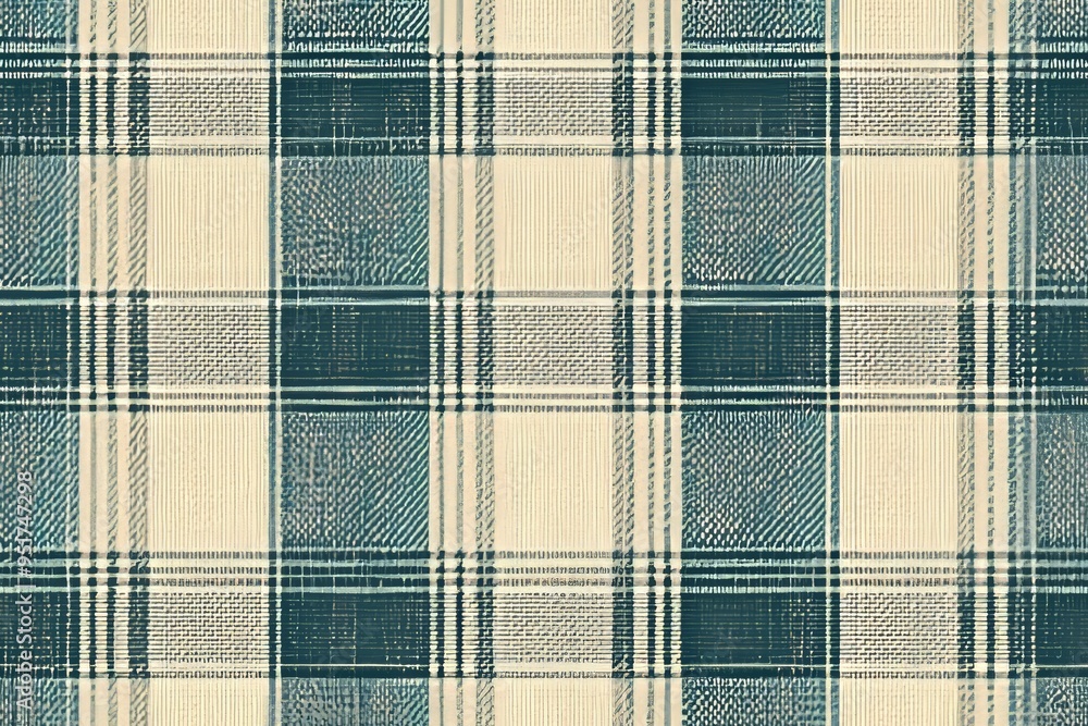 Poster this is a textile fabric texture with a modern tartan background and a check plaid seamless pattern 