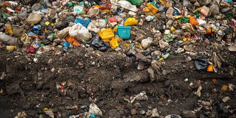 Obraz premium Creative Recycling Concept: Elegant Waste Management Illustration for Environmental Awareness. Minimalist Composition of Reusable Items Promoting Sustainability. Versatile Eco-friendly Background for 