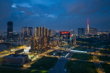 Obraz premium Sunset in Ho Chi Minh City, Vietnam. Photo taken on 2nd September, 2024.