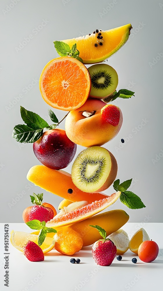 Poster Colorful Fruit Tower.