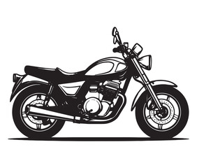 Obraz premium Black and white coloring book motorcycle isolated on white background