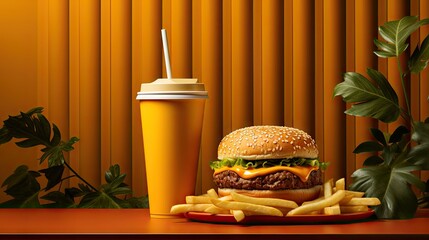 photo arrangement with juice cup and tasty