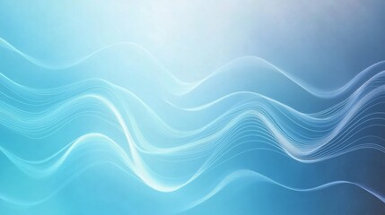 Fototapeta premium Abstract blue waves create a serene and calm atmosphere in a light background.