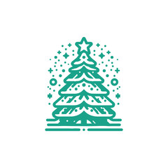 Christmas Tree Vector Icon Design