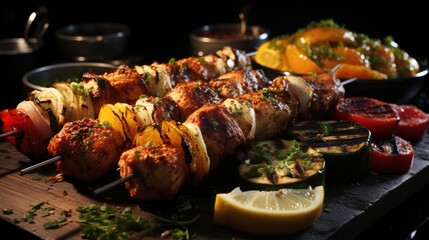photo kebab set with various meat pieces