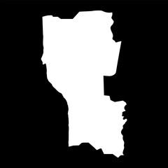 Donga department map, administrative division of Benin.