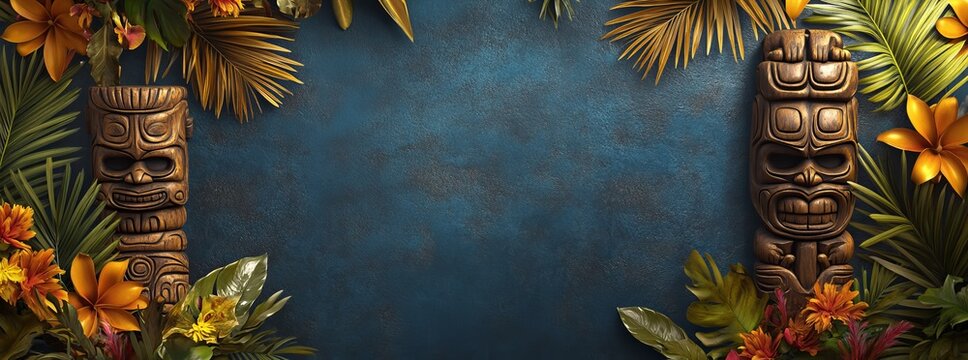 Templates for personalized luaus, fill-in-the-blank tikis, Hawaiian vacation, tropical, flowers, Hawaii, paradise, Hawaii, and holiday printed invitations, posters, and flyers.