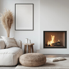 attractive modern beautiful living room with sofas, AI