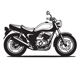 Obraz premium Black and white coloring book motorcycle isolated on white background