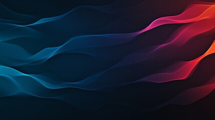 Fototapeta premium Abstract flowing waves in shades of blue, pink, and orange create a dynamic visual effect.