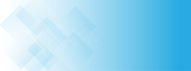 Blue abstract vector business long banner template. Light neutral background with arrows and copy space for text.