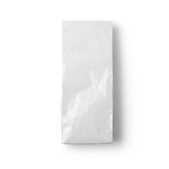 aluminium Plastic bag, illustration, isolated on white background, 3d illustration, 3d rendering, realism, photo realistic