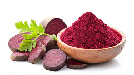 Beetroot Powder with Slices and Greens