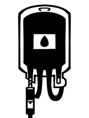 点滴・輸血の血液バッグのイラスト素材
