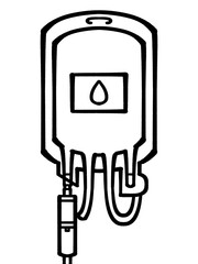 点滴・輸血の血液バッグのイラスト素材