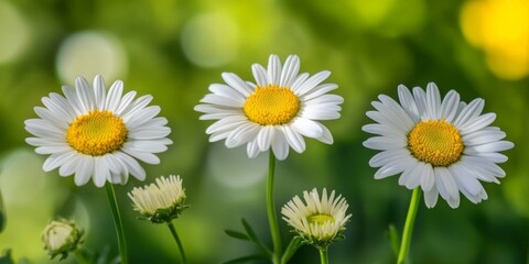 Blooming Hope: Elegant Daisy Abstract for Spring Marketing. Minimalist Floral Design with Blue Sky Background. Creative Pattern for Posters, UI, Web, and Graphic Projects. Versatile Template with Styl