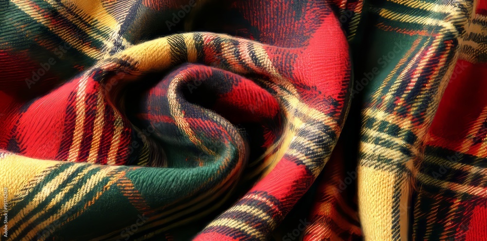 Poster a plaid pattern check is layered with a short pattern tartan seamless background that has been custo