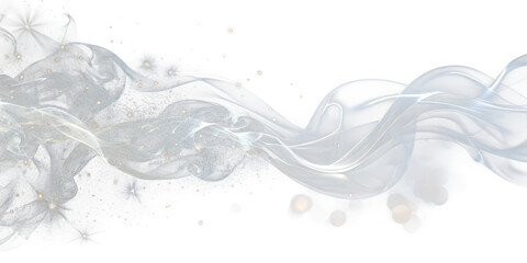 Naklejka premium Swirl of Silver Smoke with Faint Sparkles, No Background. Perfect for: Christmas, Worldwide
