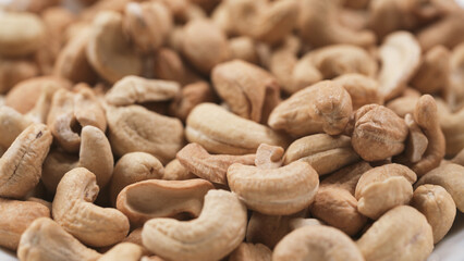 close up roasted cashew background