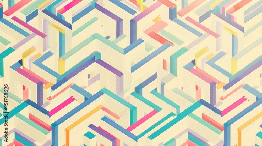 Poster a light background with multicolored lines