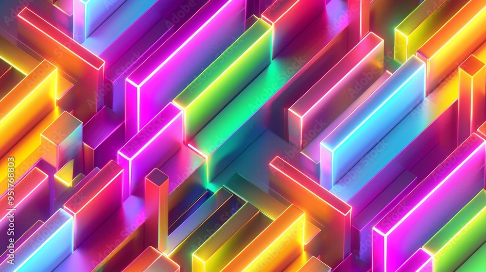 Poster a light background with multicolored lines