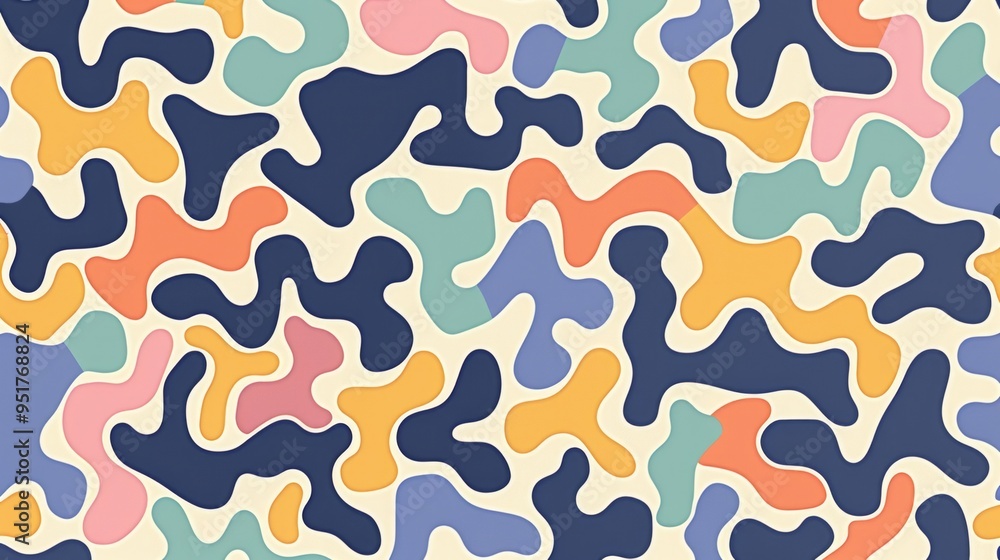 Poster A light background with multicolored lines