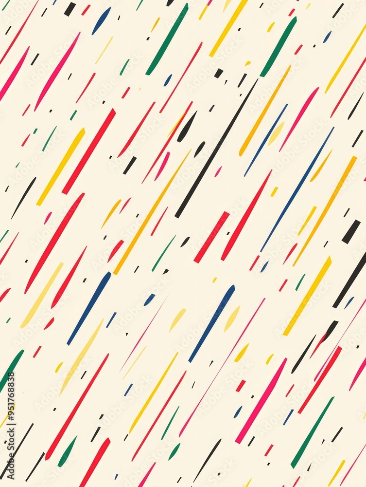 Poster A light background with multicolored lines