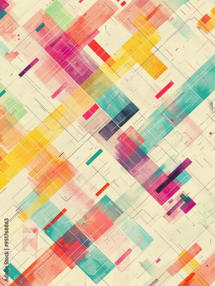 Poster a light background with multicolored lines