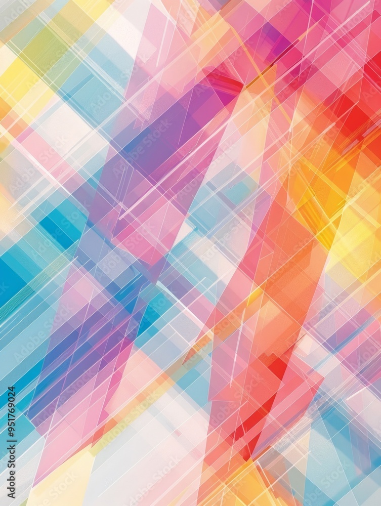 Poster a light background with multicolored lines
