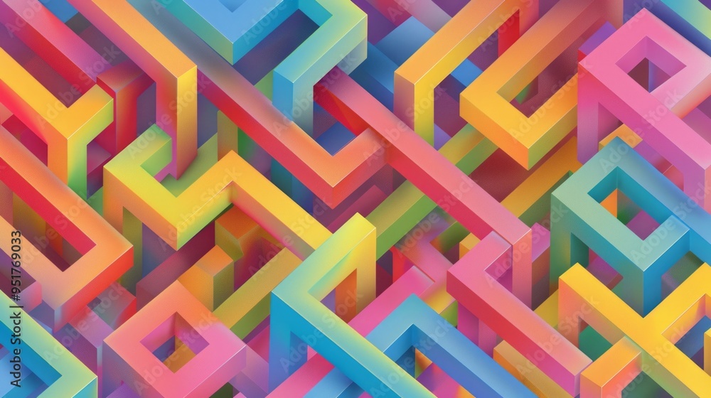 Poster a light background with multicolored lines